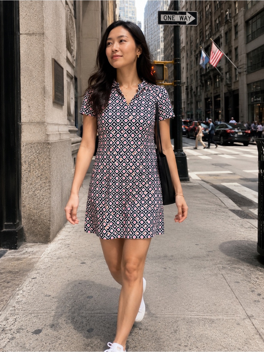 Talbots Petites Geometric Print Shift Dress - Petite Small